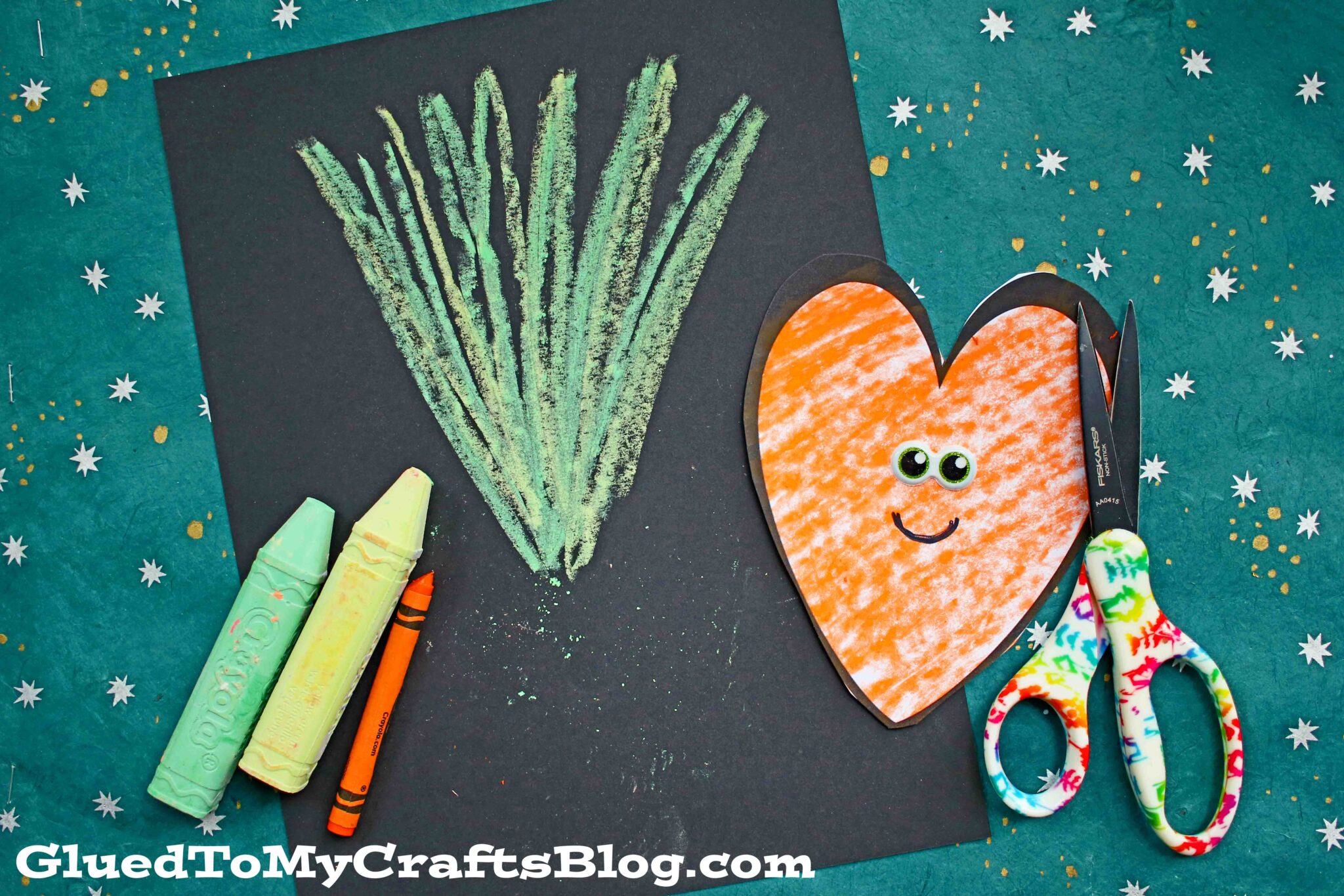 Paper & Chalk Art Carrot - Spring Kids Craft Idea - Glued To My Crafts