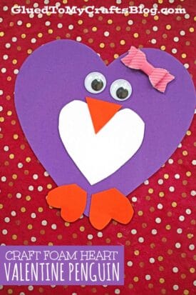 Craft Foam Heart Valentine Penguin - Kid Craft