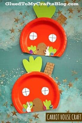 Paper Plate Carrot House - Easter Kid Craft