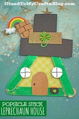 Popsicle Stick Leprechaun Fairy House - Kid Craft