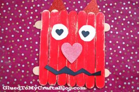 Craft Stick Love Monster - Valentine Kid Craft Idea