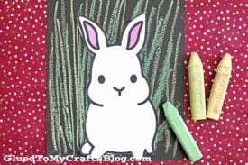 Paper & Chalk Art Bunny In Grass Project For Kids