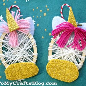 Mini Embroidery Hoop Unicorn Ornaments