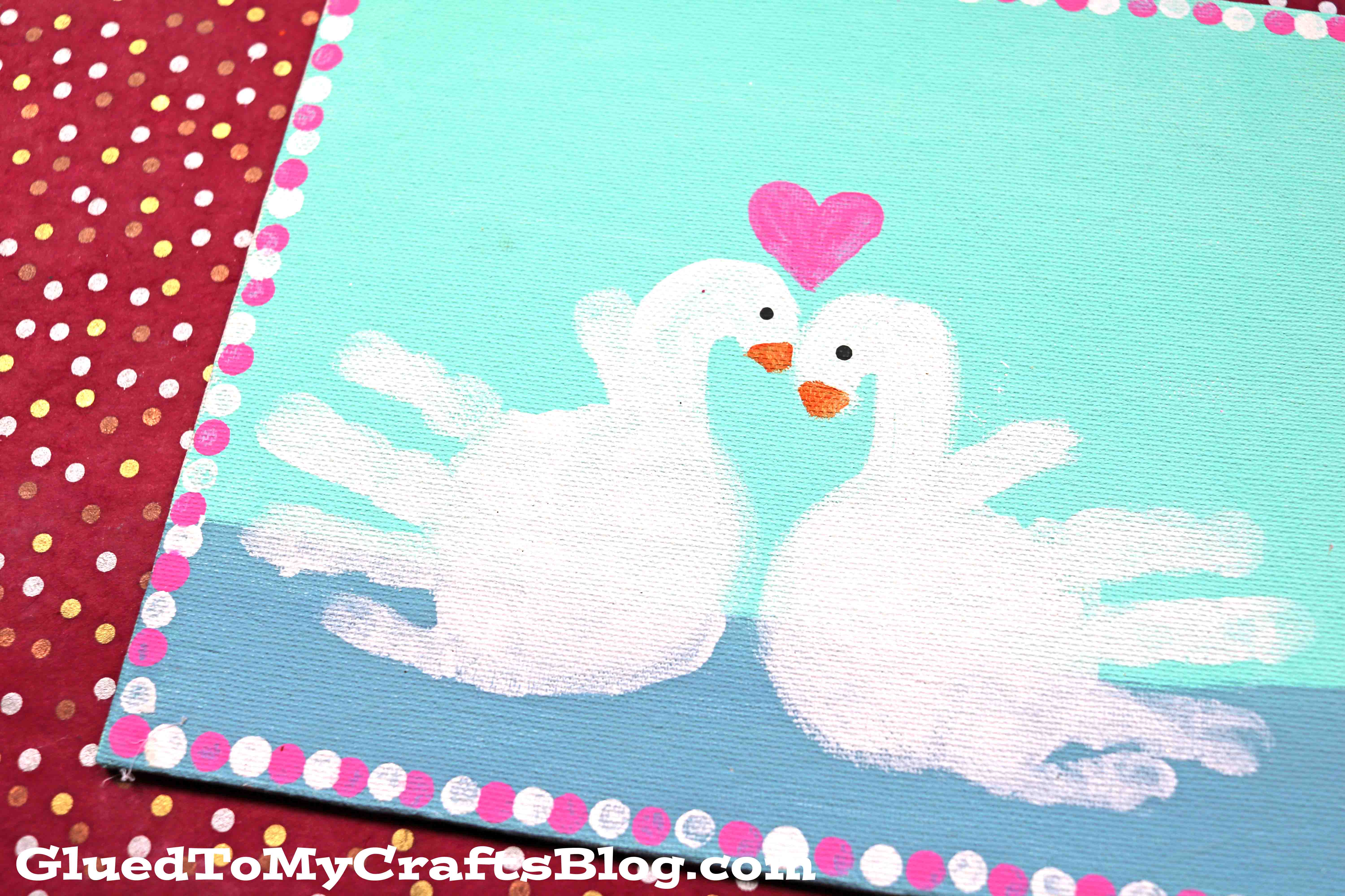 Painted Handprint Swan Keepsake Canvas Idea For Kids To Recreate