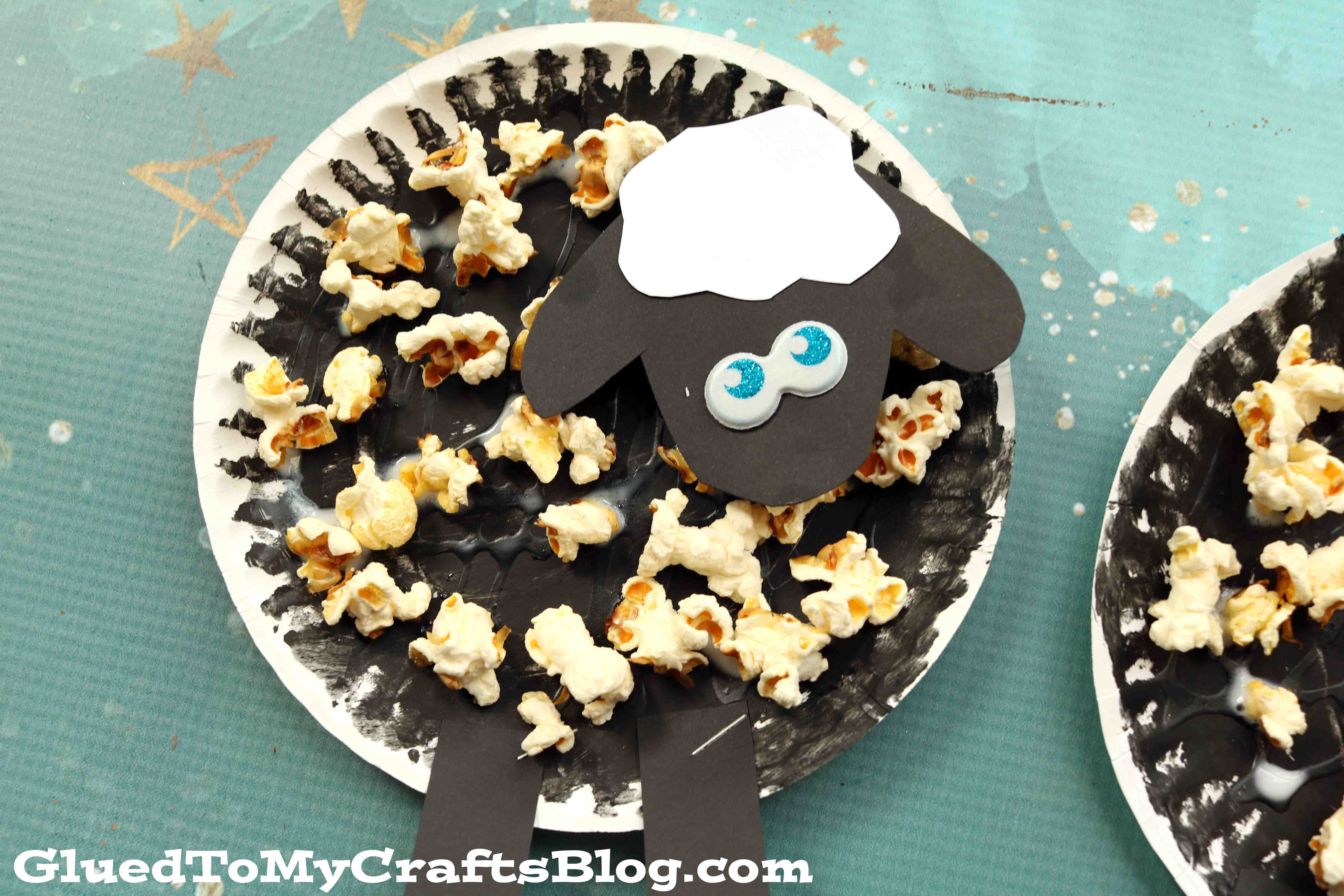 Paper Plate and Popcorn Sheep