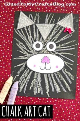 Paper & Chalk Art Cat Craft For Kids To Recreate