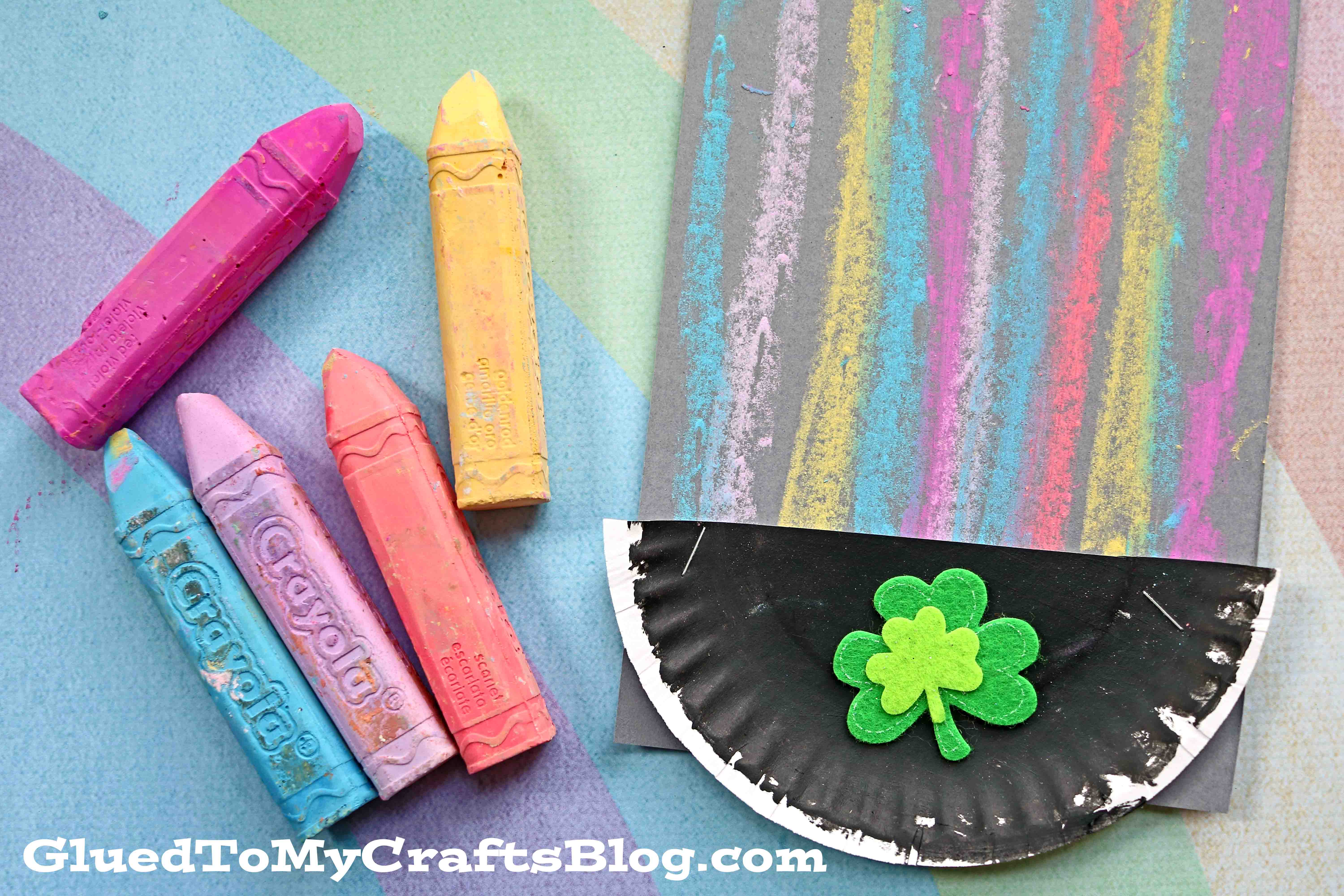 Chalk Art Rainbow Pot of Gold - Kid Craft Idea