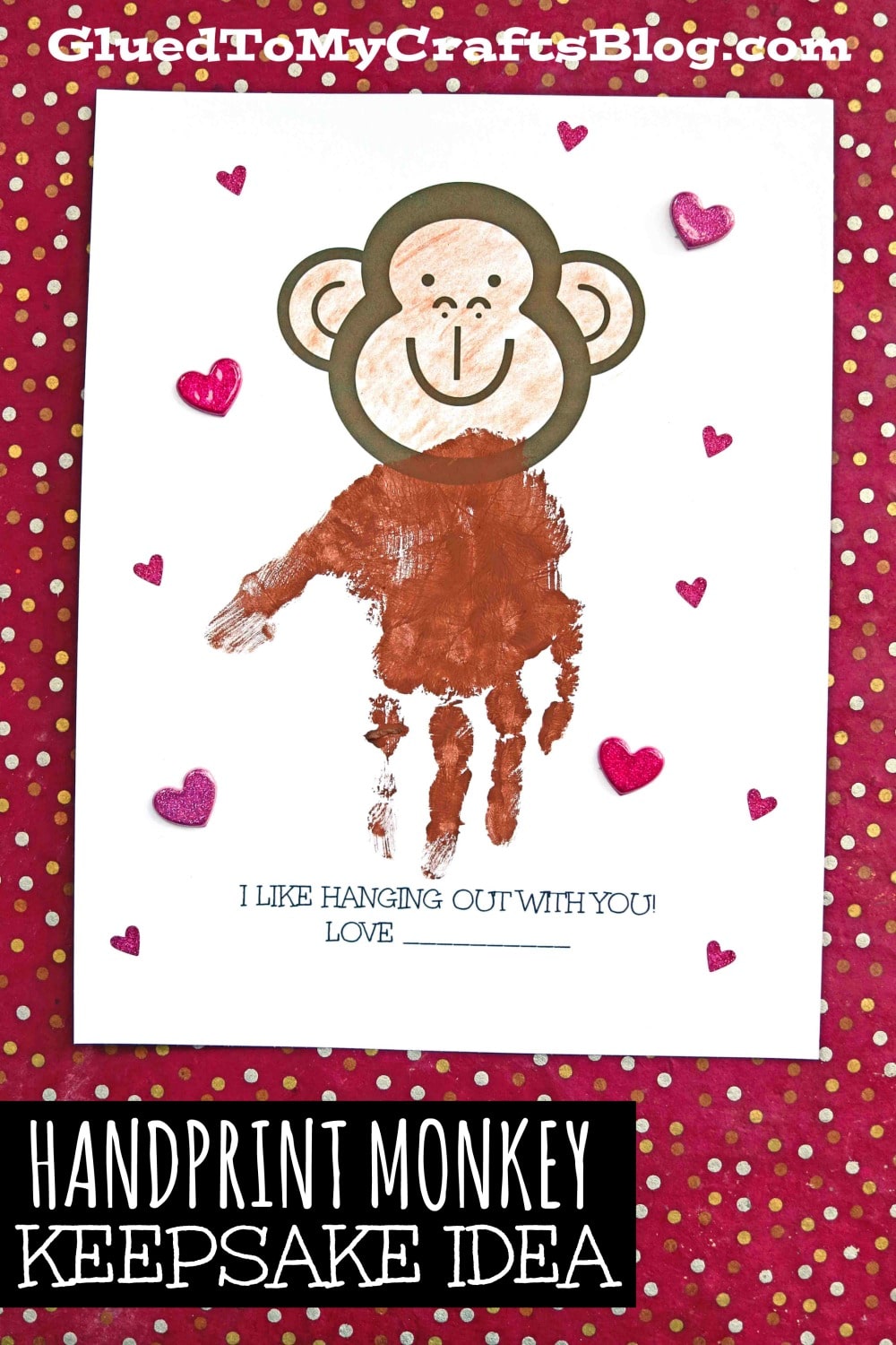Handprint Monkey - I Like Hanging Out With You Keepsake