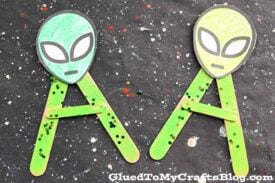 Popsicle Stick "A" is for Alien - Kid Craft Idea