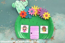 Paper Plate Cactus Fairy House - Kid Craft