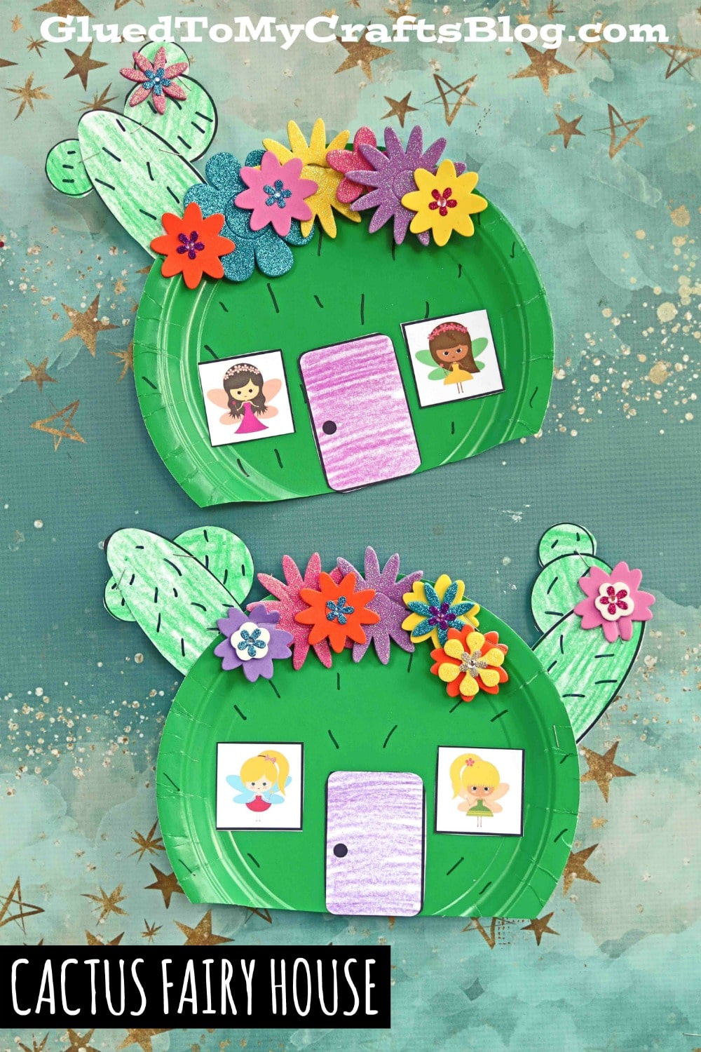 Paper Plate Cactus Fairy House Craft Idea For Kids