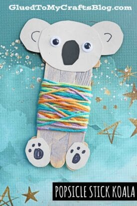 Popsicle Stick Koala Bear In Sweater - Kid Craft