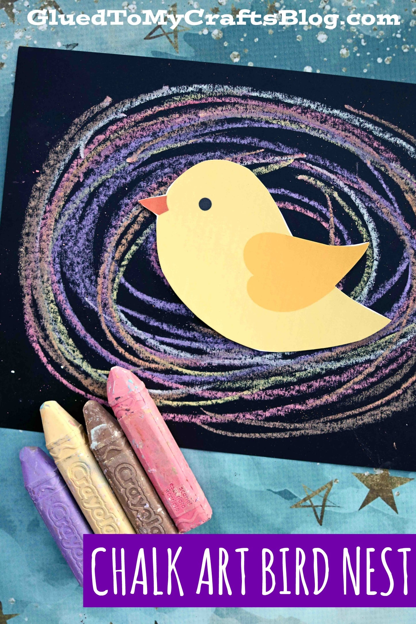Chalk Art Bird Nest - Paper Craft For Kids