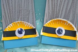 Paper Plate & Chalk Art Minion - Kid Craft