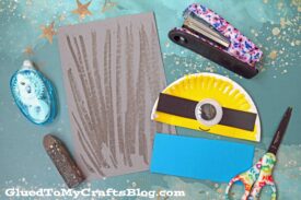 Paper Plate & Chalk Art Minion - Kid Craft