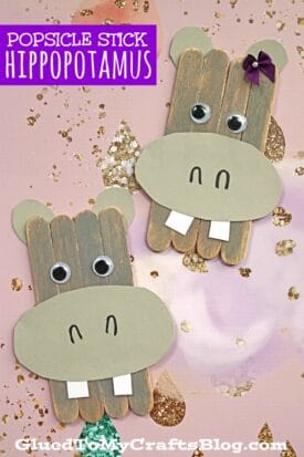 Popsicle Stick Hippo - Crafty Idea For Kids