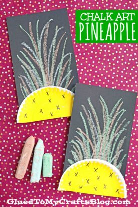 Super Easy Paper Craft For Kids - Chalk Art Pineapple