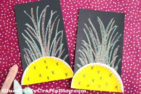 Easy Paper & Chalk Craft For Kids - Chalk Art Pineapple