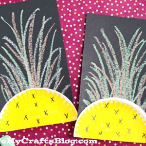 Easy Paper & Chalk Craft For Kids - Chalk Art Pineapple