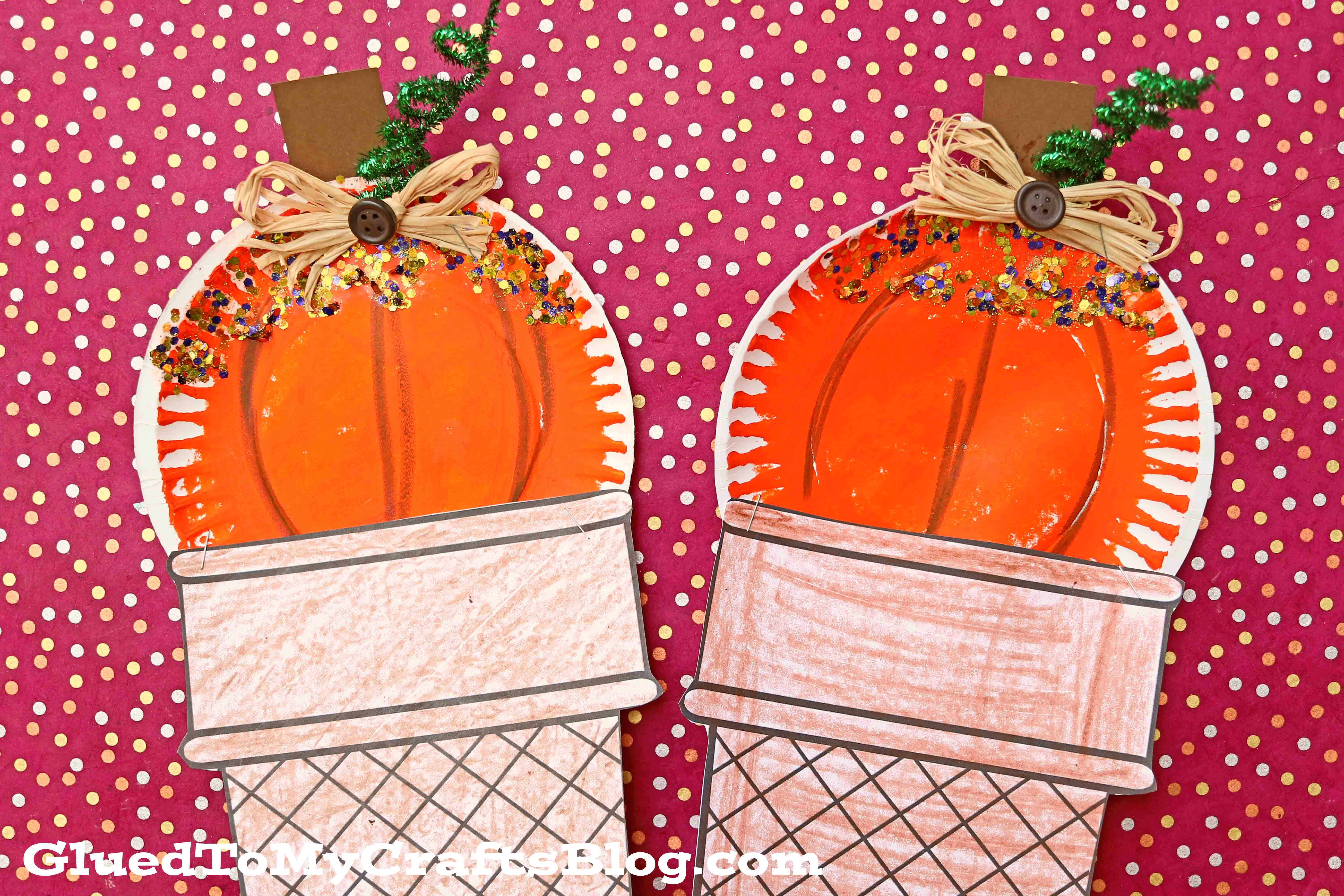 Paper Plate Pumpkin Ice Cream Cone Craft For Kids