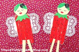 Popsicle Stick Strawberry Fairies - Kid Craft