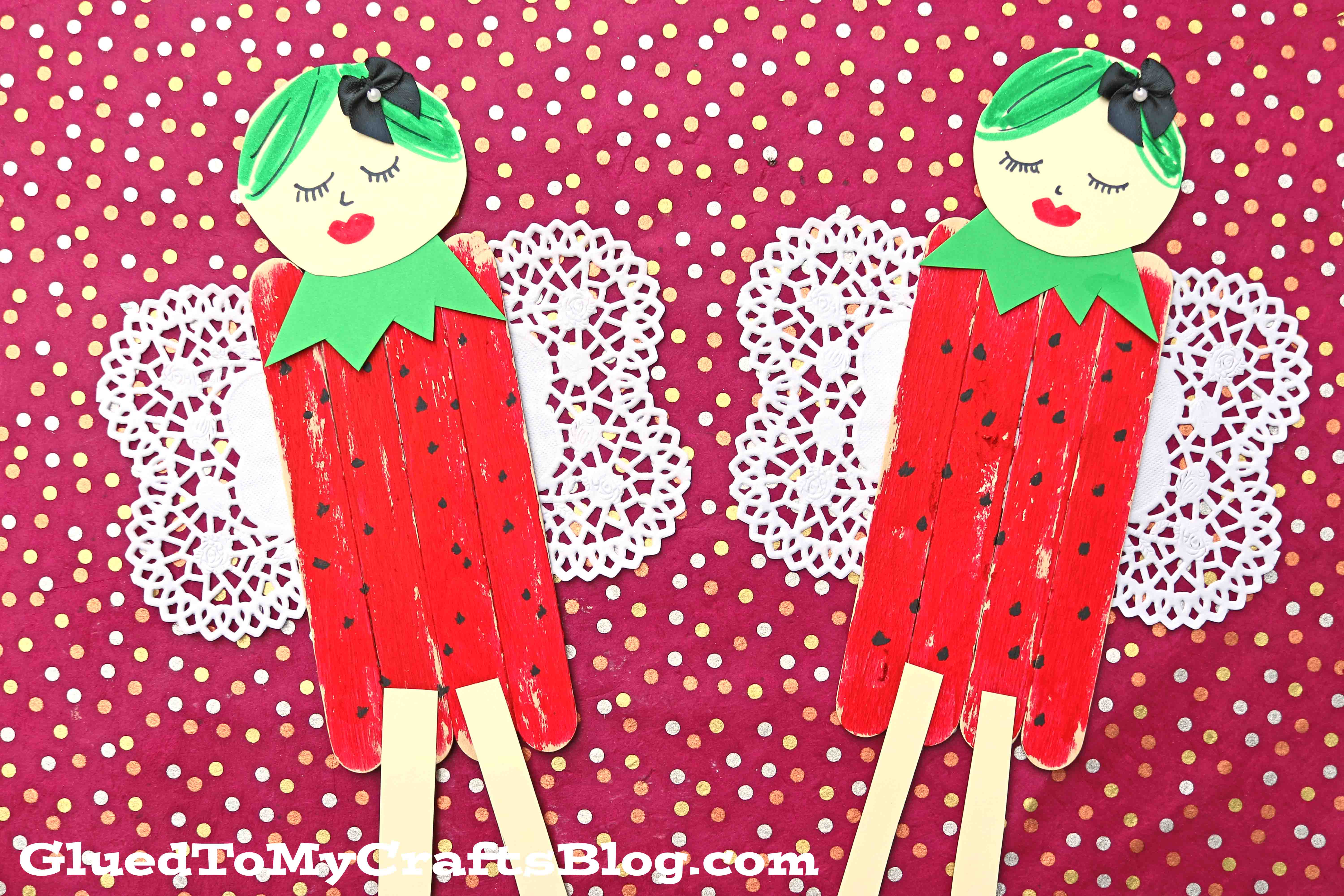 Popsicle Stick Strawberry Fairies - Kid Craft