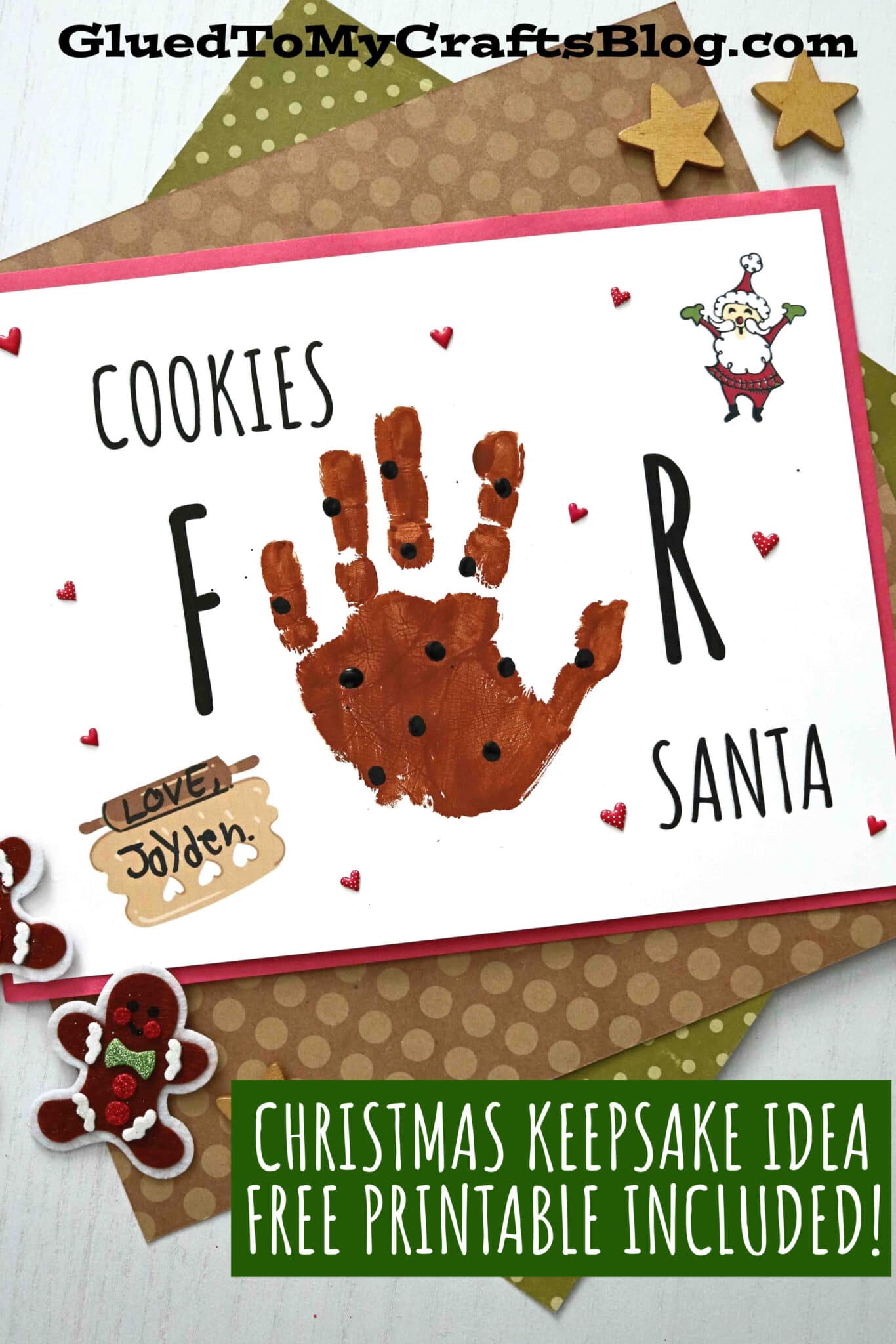 Handprint Cookies For Santa Keepsake