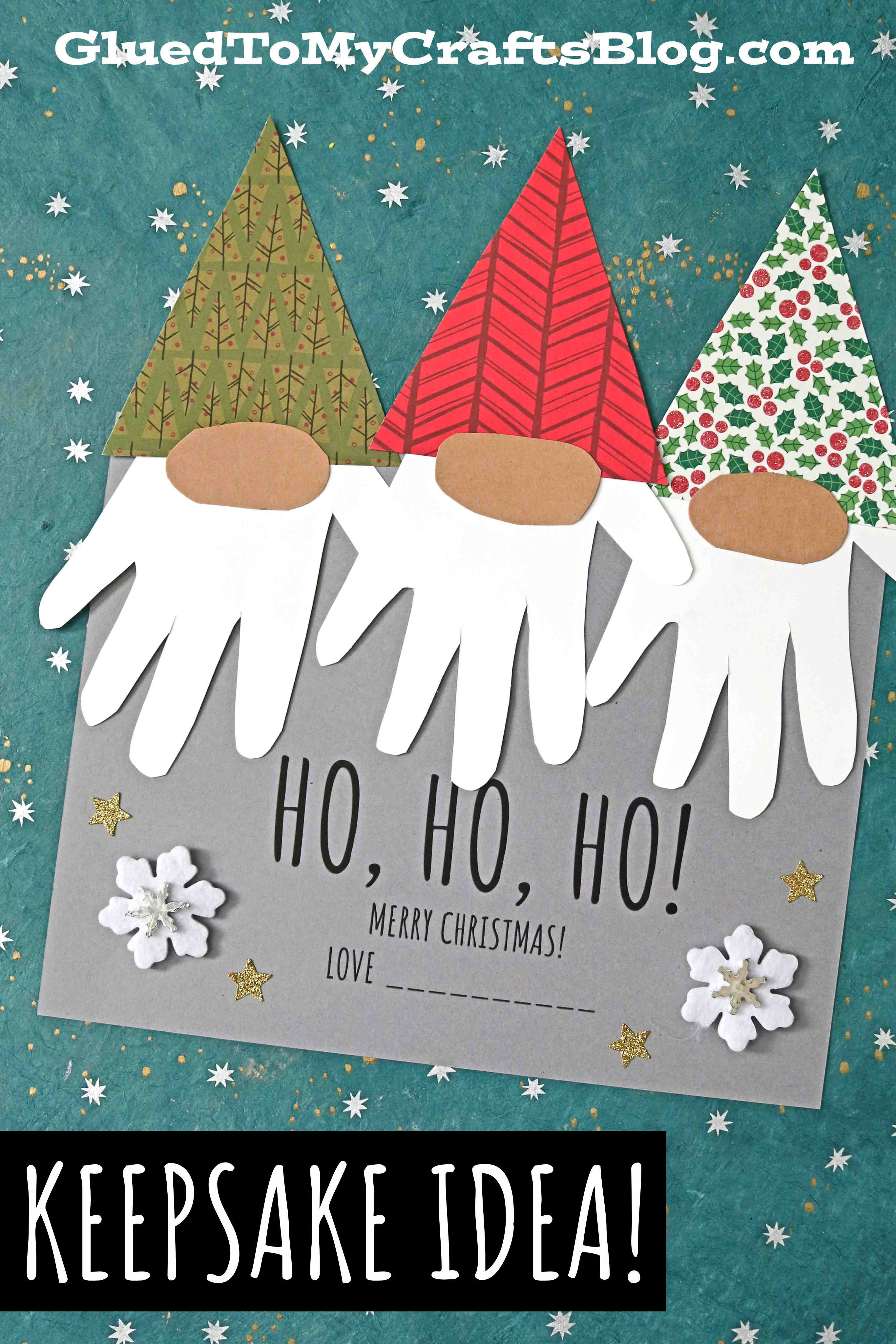 Handprint Santa & His Elves Gnome Keepsake Idea