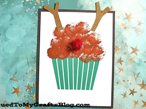 Pom Pom Painted Reindeer Cupcake