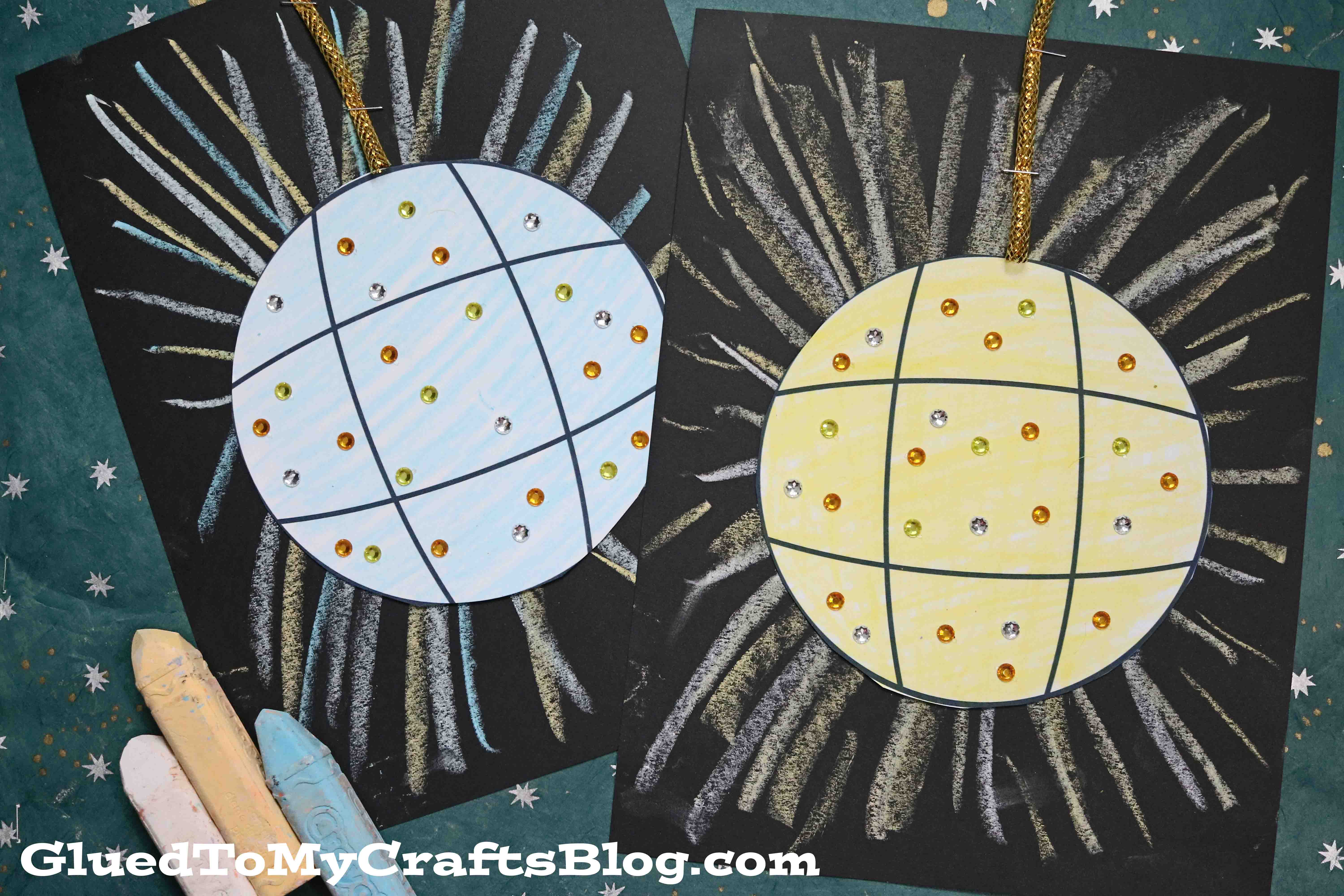 Chalk Art Disco Ball New Year's Eve Craft