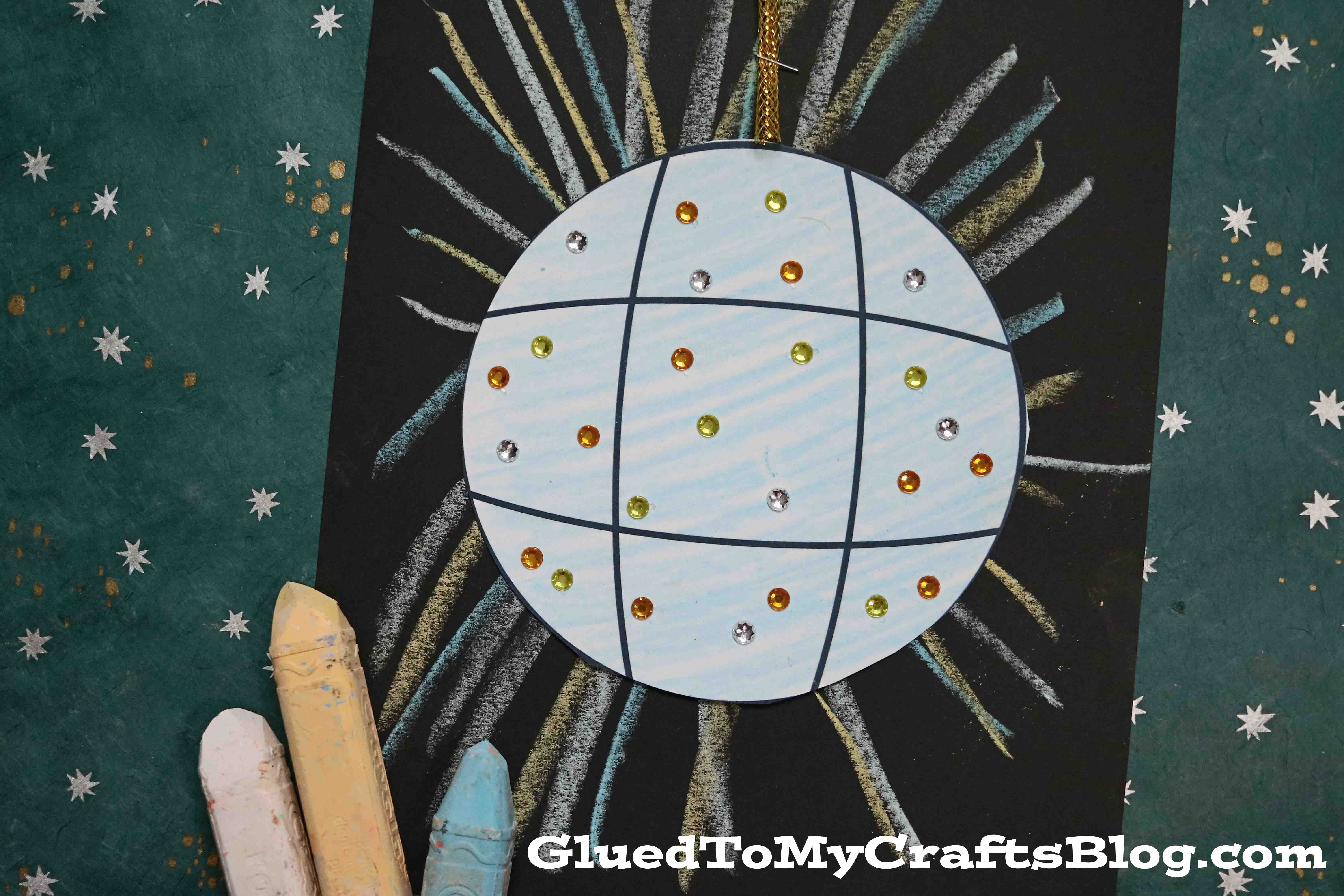 Chalk Art Disco Ball - New Year's Eve Kids Craft Idea