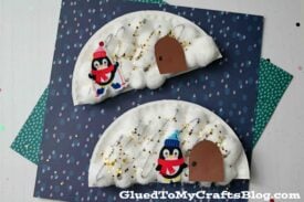 Paper Plate & Cotton Ball Igloo - Winter Kid Craft