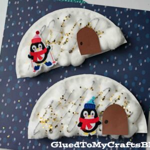 Paper Plate & Cotton Ball Igloo - Winter Kid Craft