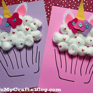 Unique Cotton Ball Unicorn Cupcake Craft Idea For Kids