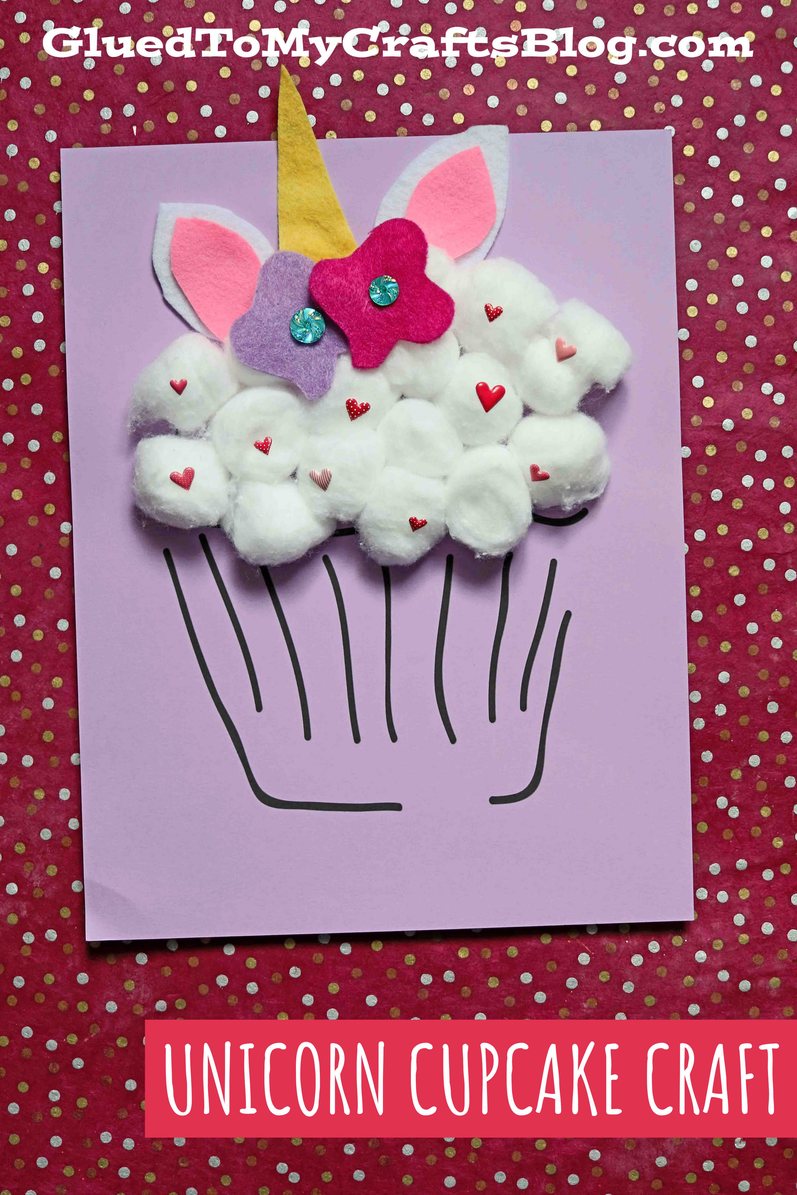 Unique Cotton Ball Unicorn Cupcake Craft Idea For Kids