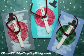 Paper & Popsicle Stick Snow Tubing Snowman - Kid Craft