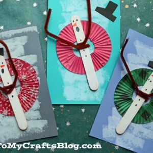 Paper & Popsicle Stick Snow Tubing Snowman - Kid Craft