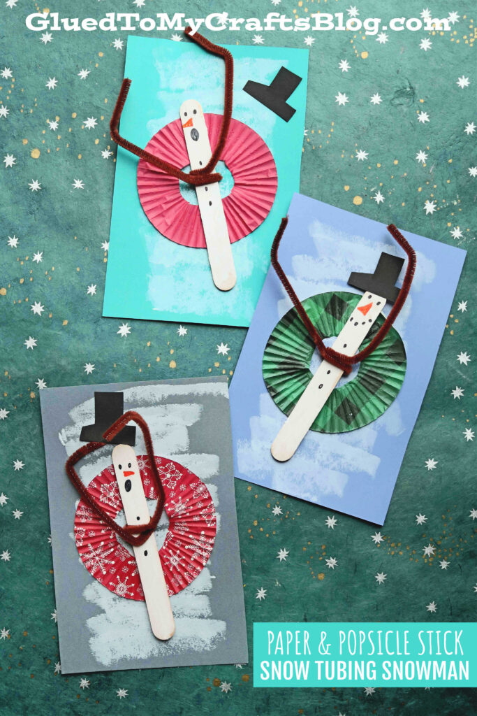 Popsicle Stick Snow Tubing Snowman