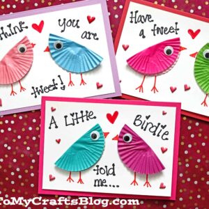 Cupcake Liner Love Bird Card Craft For Valentine's Day
