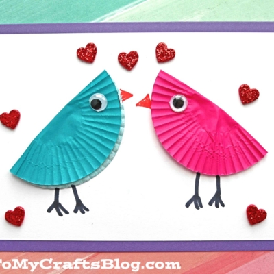 Cupcake Liner Love Bird Card