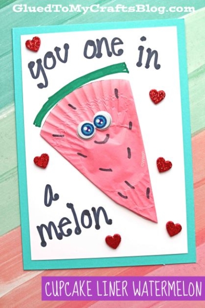 Cupcake Liner Watermelon Card