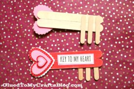 Popsicle Stick Key To My Heart - Valentine's Day Kid Craft Idea