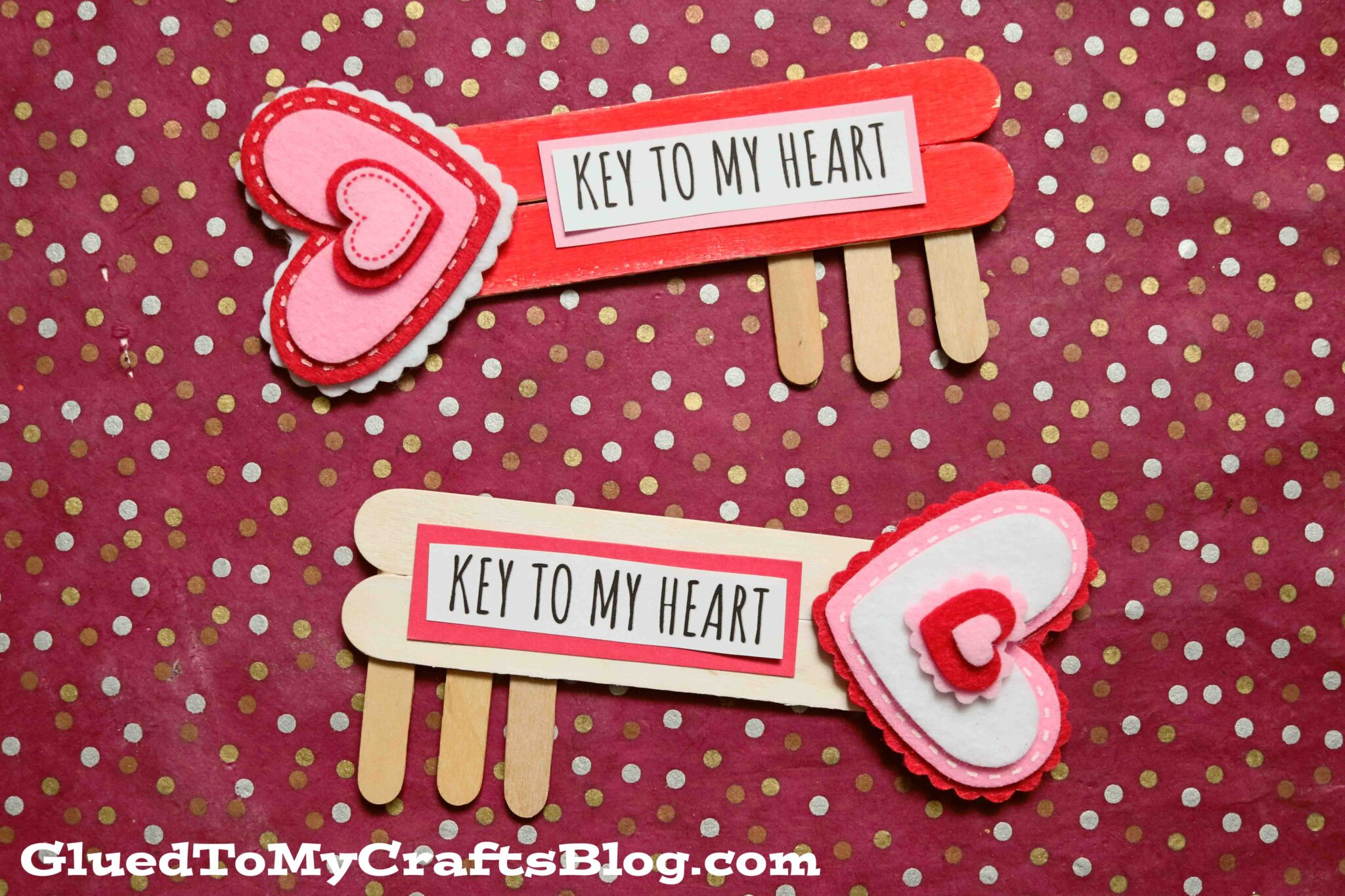 Popsicle Stick Key To My Heart Craft