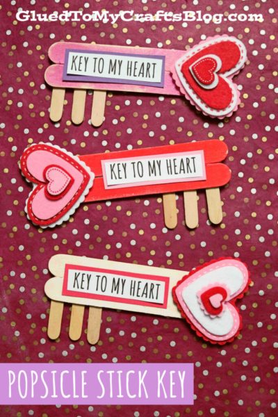Popsicle Stick Key To My Heart - Valentine's Day Kid Craft Idea