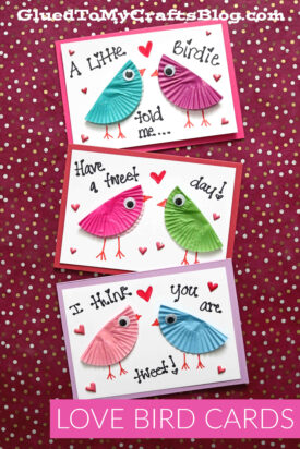 Cupcake Liner Love Bird Card Craft For Valentine's Day
