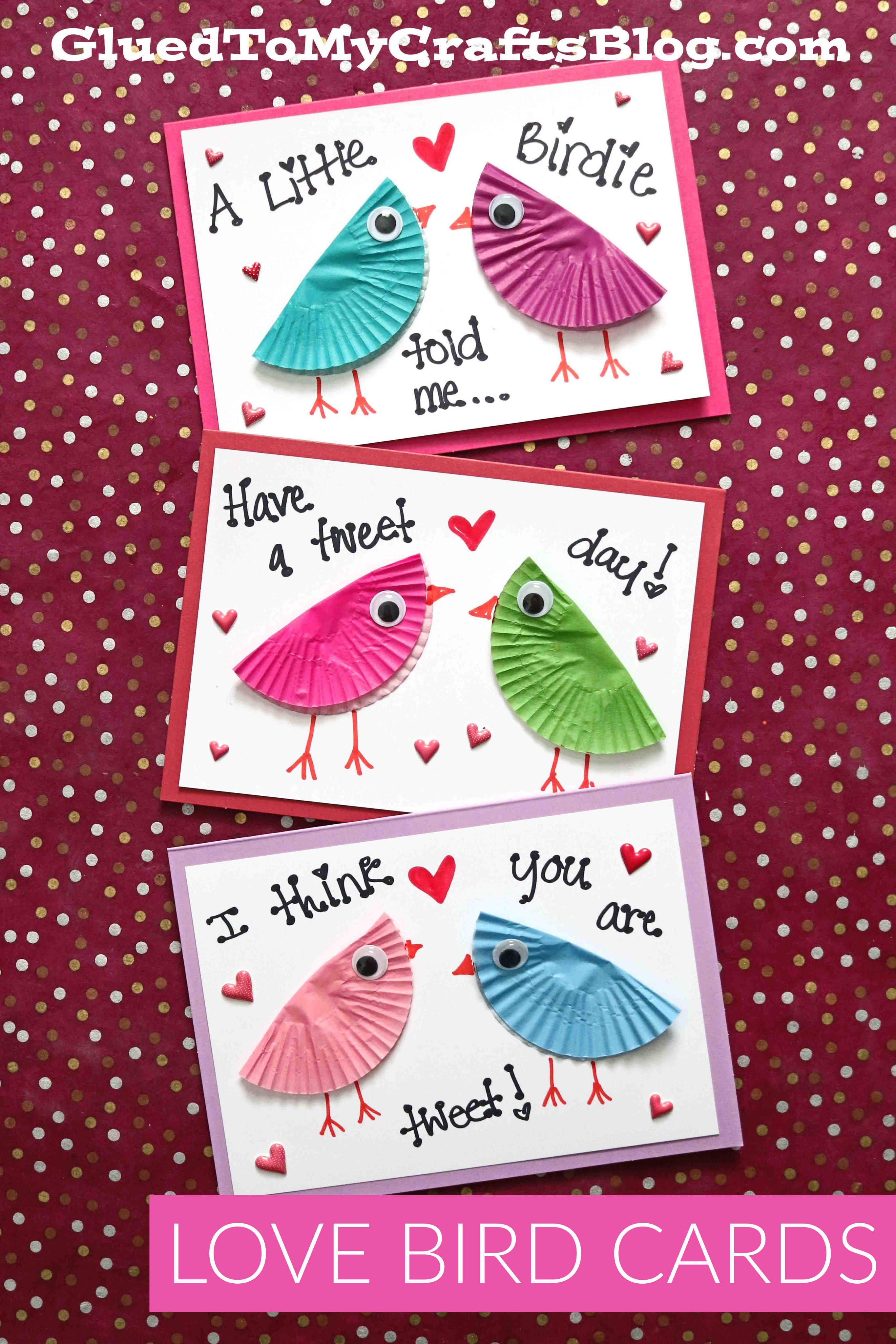 Cupcake Liner Love Bird Card
