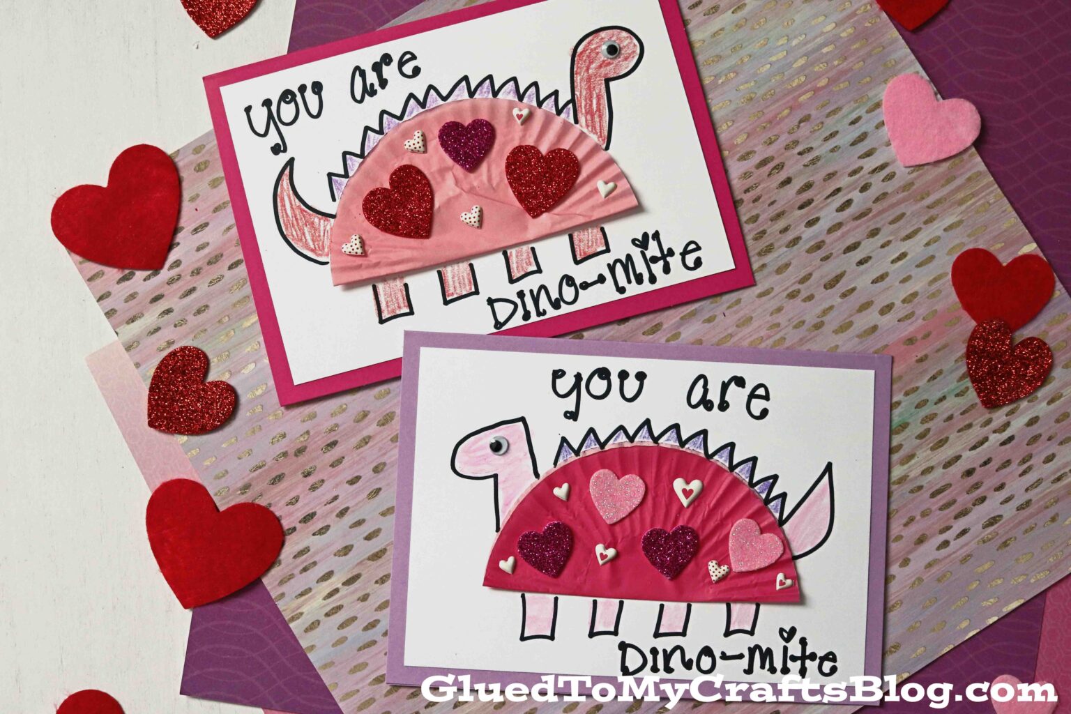 Cupcake Liner Dinosaur Card