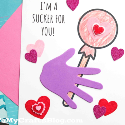 Handprint I'm A Sucker For You Valentine Keepsake