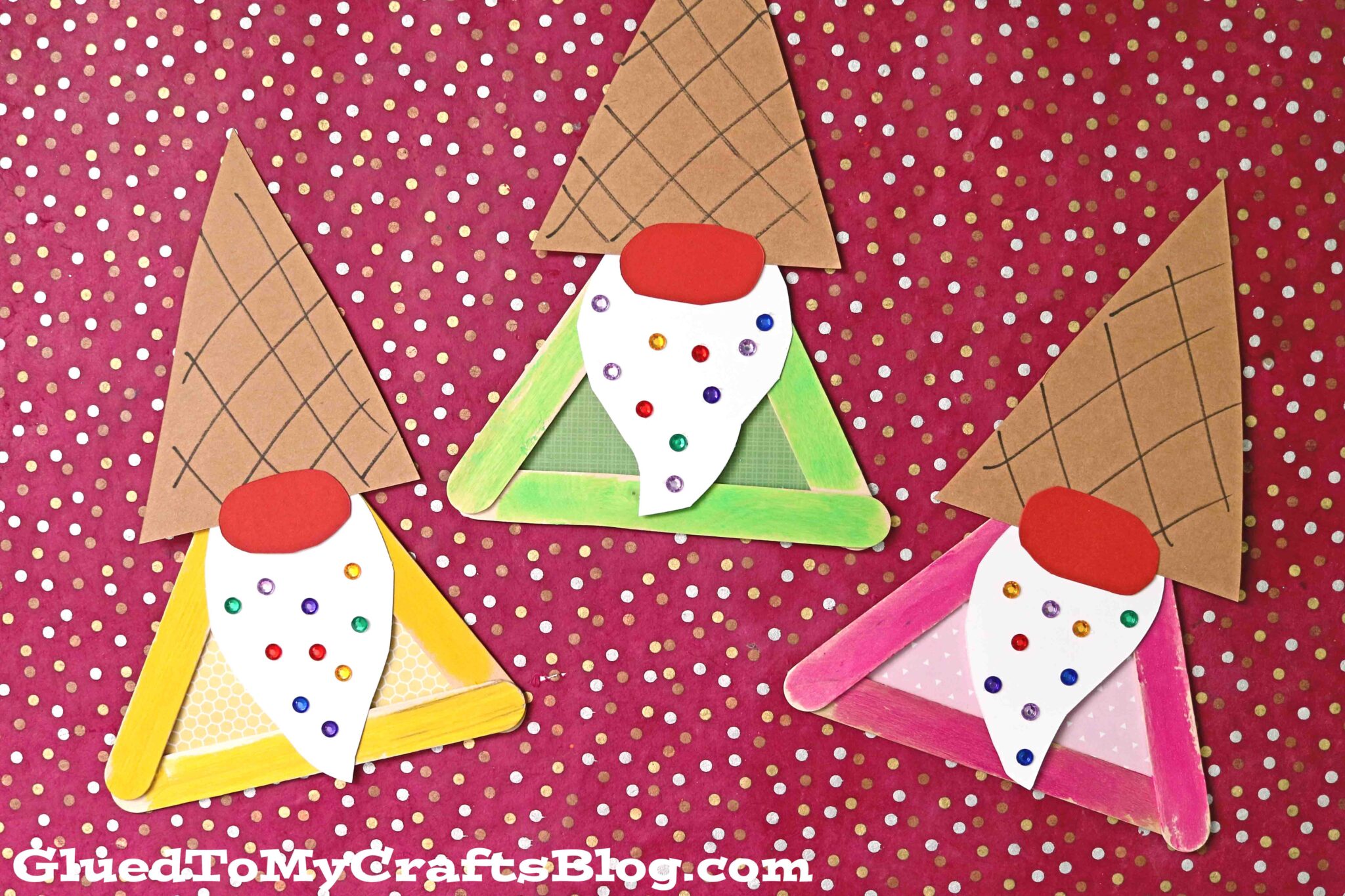 Popsicle stick ice cream gnome craft Popsicle stick ice cream gnome craft