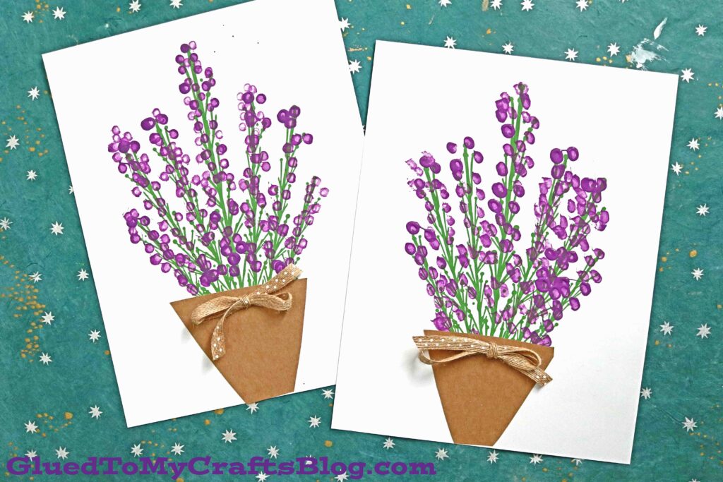 Easy Lavender Painting with Cotton Swabs - 5 Minute Craft Idea For Kids